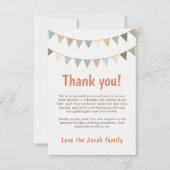 Pastel bunting bedankt voor het baby shower gasten (Voorkant)