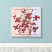 Pastel Burgendy Leaf Canvas Wall Art Afdruk (Insitu (Houten vloer))