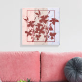 Pastel Burgendy Leaf Canvas Wall Art Afdruk (Insitu (Woonkamer))