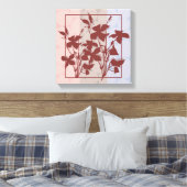 Pastel Burgendy Leaf Canvas Wall Art Afdruk (Insitu (Slaapkamer))