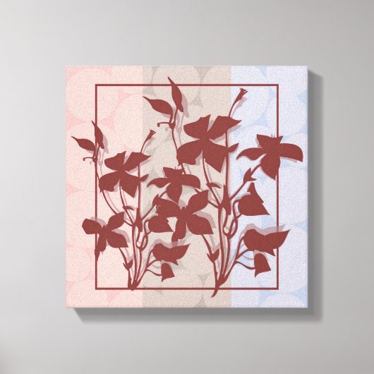 Pastel Burgendy Leaf Canvas Wall Art Afdruk (Voorkant)