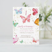  pastel butterflies baby kaart (Staand voorkant)