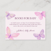 Pastel Butterflies Baby shower Boeken voor Baby Informatiekaartje (Voorkant)