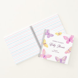 Pastel Butterflies Elegant Baby shower Gastboek Notitieboek