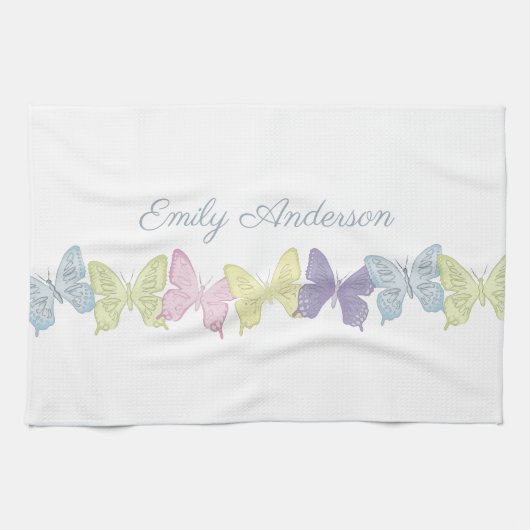 Pastel Butterflies Kitchen Towel 16 x 24 inch Theedoek (Horizontaal)