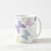 Pastel Butterflies Pattern 11 oz Classic Mok (Voorkant rechts)