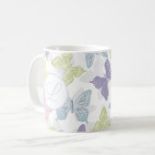 Pastel Butterflies Pattern 11 oz Classic Mok (Voorkant links)