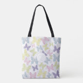 Pastel Butterflies Pattern All-Over-Print Canvas t Tote Bag (Achterkant)