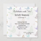 Pastel Butterflies Verjaardag Kaart (Achterkant)