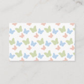 Pastel Butterfly Baby shower Diaper Raffle Ticket Informatiekaartje (Achterkant)