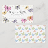 Pastel Butterfly Baby shower Diaper Raffle Ticket Informatiekaartje (Voorkant / Achterkant)