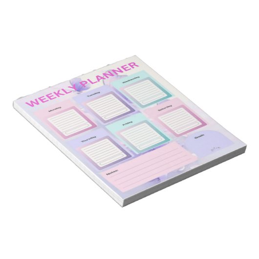 Pastel Butterfly Dreams: Weekly Planner voor Organ Notitieblok (Schuin)