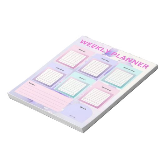 Pastel Butterfly Dreams: Weekly Planner voor Organ Notitieblok (Linkerzijde)
