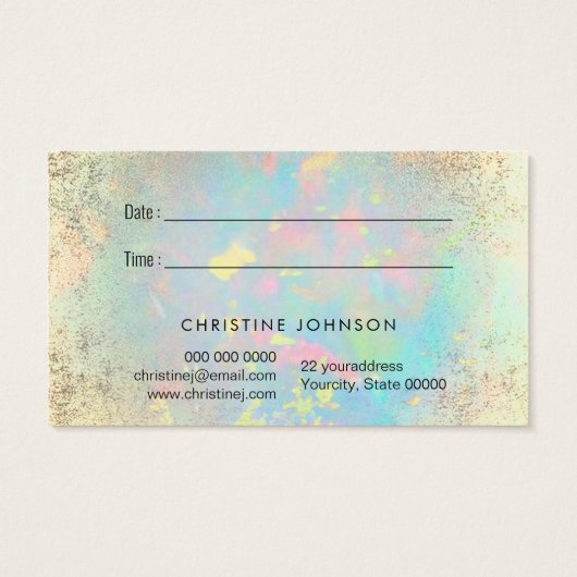 pastel butterfly faux - folie visitekaartje (Achterkant)