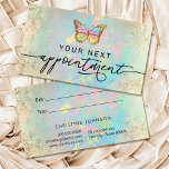 pastel butterfly faux - folie visitekaartje<br><div class="desc">benoemingskaart</div>