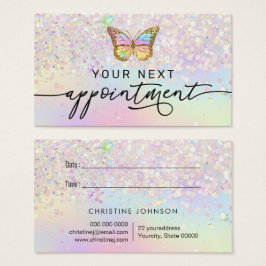 pastel butterfly faux glitter - kaart