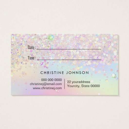 pastel butterfly faux glitter - kaart (Achterkant)