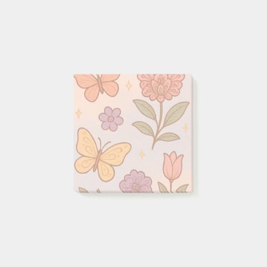 Pastel Butterfly Flower Post zijn Post-it® Notes (Voorkant)