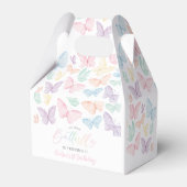 Pastel Butterfly Girl's 1e verjaardag Rainbow Part Bedankdoosjes (Voorkant Zijde)