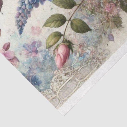 Pastel Butterfly Kisses & Blush Petals Decoupage Tissuepapier (Detail)