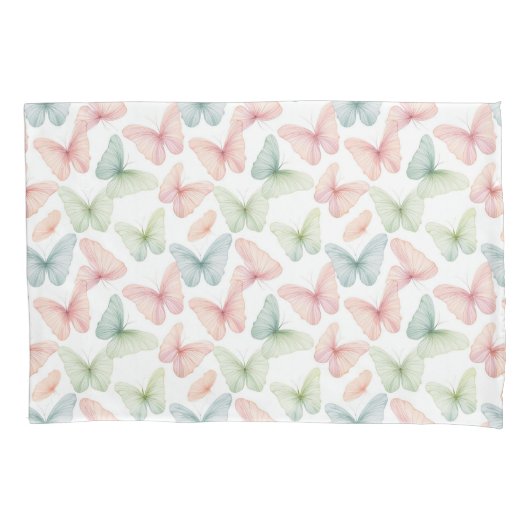 Pastel Butterfly Kussensloop (Voorkant)