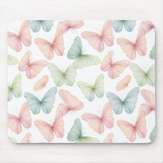 Pastel Butterfly Muismat (Voorkant)