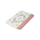 Pastel Butterfly Pattern met Flowers and Name Bat Badmat (Gekanteld)
