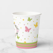 Pastel Butterfly Pattern met Flowers and Name Papieren Bekers (Achterkant)