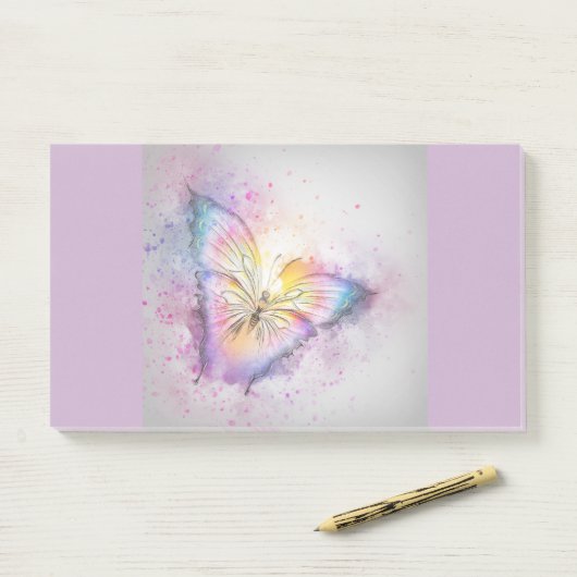Pastel Butterfly Post-it® Notes (Op bureau)