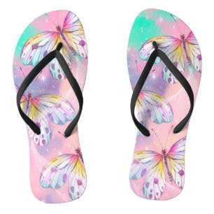 Pastel Butterfly Teenslippers voor haar