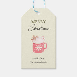 Pastel Cacaomokkoekje Vrolijk Kerstfeest Cadeaulabel