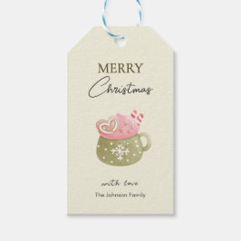 Pastel Cacaomokkoekje Vrolijk Kerstmis Cadeaulabel