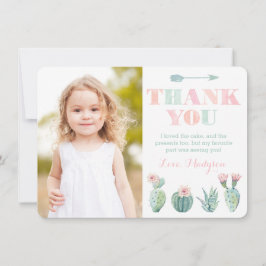 Pastel Cactus Dank je kaart van Meisje