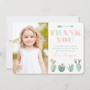 Pastel Cactus Dank je kaart van Meisje