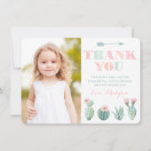 Pastel Cactus Dank je kaart van Meisje (Voorkant)