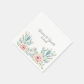 Pastel Cactus Flower Wedding gepersonaliseerd Servet (Hoek)