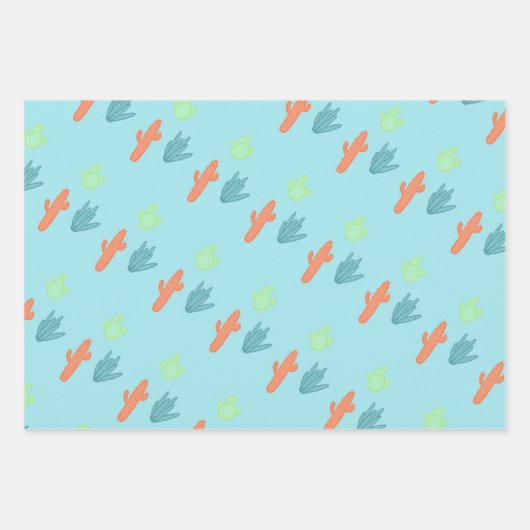 Pastel Cactus inpakpapier (Voorkant 3)