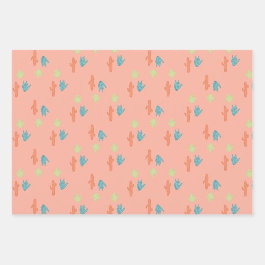 Pastel Cactus inpakpapier (Voorkant)