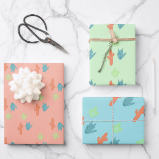 Pastel Cactus inpakpapier Vel