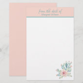 Pastel Cactus Personal Briefpapier (Voorkant / Achterkant)