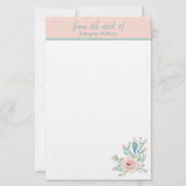 Pastel Cactus Personal Briefpapier