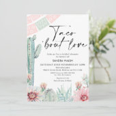 Pastel Cactus Taco 'over Liefde Vrijgezellenfeest Kaart (Staand voorkant)