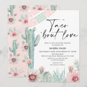 Pastel Cactus Taco 'over Liefde Vrijgezellenfeest Kaart (Voorkant / Achterkant)