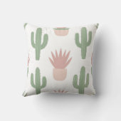 Pastel Cactus Vetplant Patroon Kussen (Achterkant)