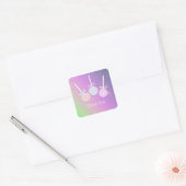 Pastel Cake Pop Bedankt Vierkante Sticker (Envelop)