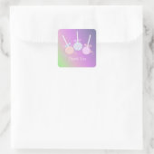 Pastel Cake Pop Dank u wel Vierkante Sticker (Tas)