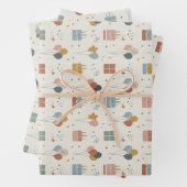 Pastel Cakes, Balloons & Confetti Scandi Inpakpapier Vel (In situ)