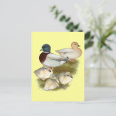 Pastel Call Eend Familie Briefkaart (Staand voorkant)