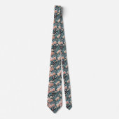 Pastel Camellias & Dusty Miller Seamless Botanical Stropdas (Voorkant)