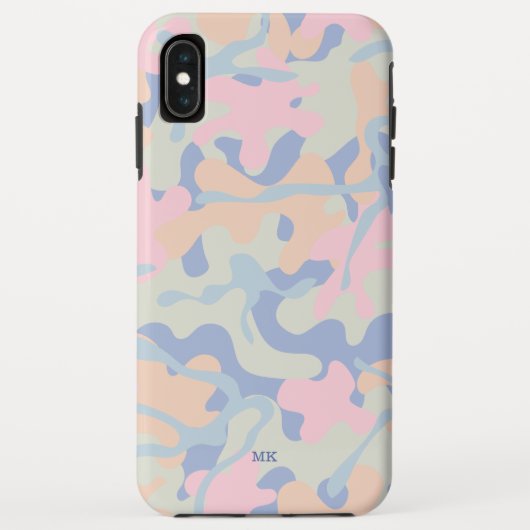 Pastel Camo Pattern Monogramed Case-Mate iPhone Case (Achterkant)